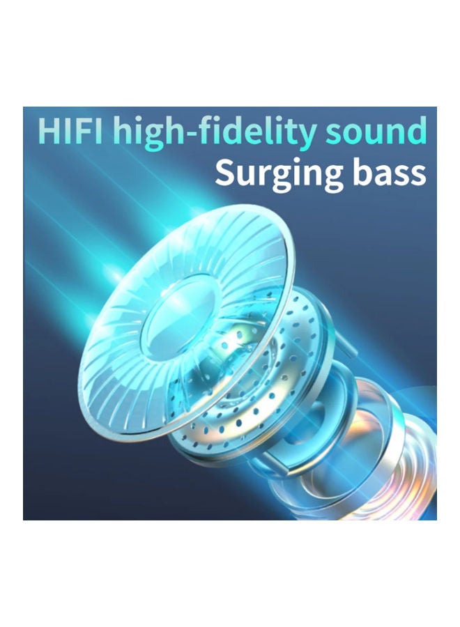 اليشمك سماعة أذن داخلية بلوتوث S20 مع علبة شحن أبيض/ أسود - Image 3