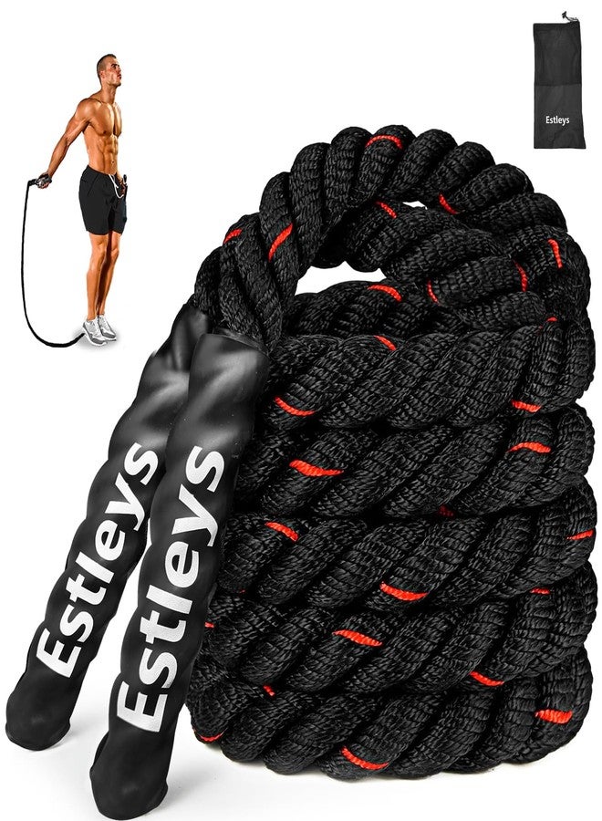 Estleys 5.3lb Weighted Jump Rope, 10.5ft Adult Heavy Skipping Rope for Men and Women, Heavy Jump Ropes for Shaping Body, Home Workout, Total Body Workout Equipment (Black & Red) - Image 1