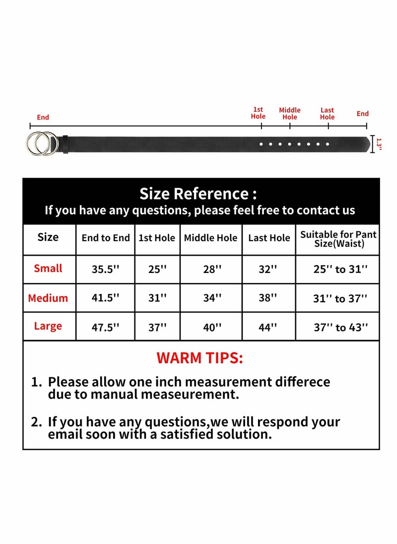 KASTWAVE - Women's PU Leather Belt, Set of 3 Double O Ring Soft Retro Faux Leather Waist Belt for Jeans Dresses - Image 1