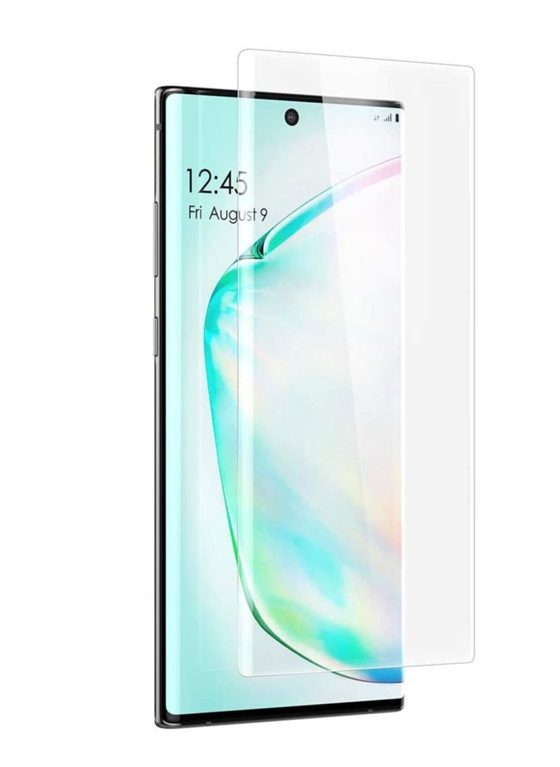 LEDIN - 1 Pack Galaxy Note 10 Plus Screen Protector Full HD Curved Edge Liquid UV Tempered Glass Exclusive Solution for Ultrasonic Fingerprint Easy Install for Galaxy Note 10 Plus 5G - Image 1