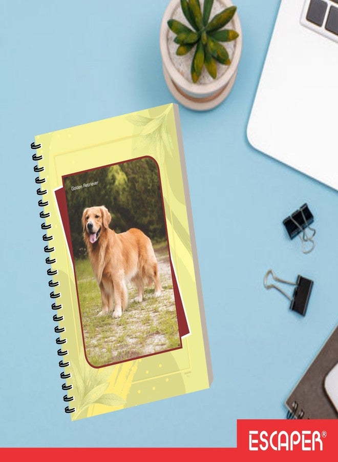 ESCAPER Dogs Designer Notebook, A5 Size, 160 Ruled Pages, Animal Diary, Stationery Notepad For Students, Spiral Notebook For Notes Writing, Personal & Office Diary (1, Cute Golden Retriever Dog) - Image 5