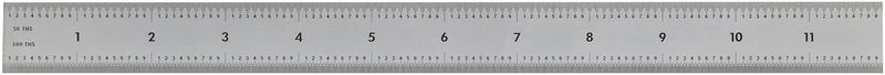 Mitutoyo 182122 Steel Rule 12 16R 132 164 150 1100 364 Thick X 1 Wide Satin Chrome Finish Tempered Stainless Steel - Image 2