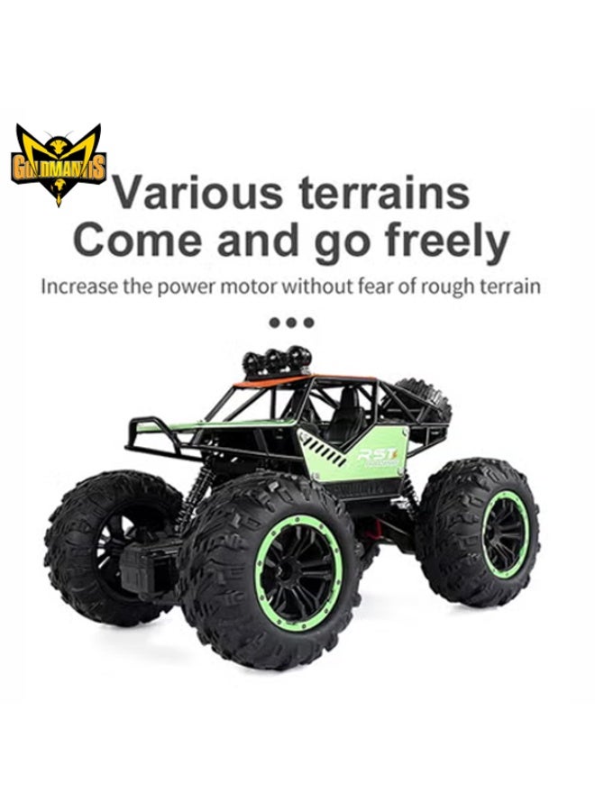 GOLD MANTIS Rock Climbing Stunt RC Car 4WD 2.4GHz Remote Control Off Road Drift Truck with LED Lights & Heavy Duty Tires for Kids Indoor Outdoor Racing – Green - Image 2