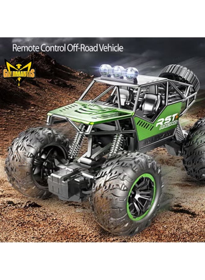 GOLD MANTIS Rock Climbing Stunt RC Car 4WD 2.4GHz Remote Control Off Road Drift Truck with LED Lights & Heavy Duty Tires for Kids Indoor Outdoor Racing – Green - Image 3