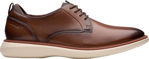 Clarks Men's Brantin Plain Oxford, Dark Tan Leather, 9 M US - Image 5
