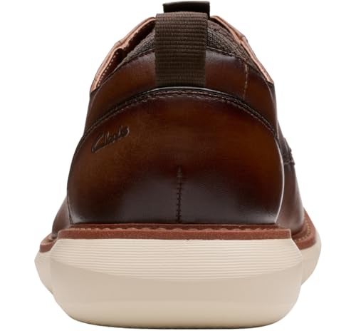 Clarks Men's Brantin Plain Oxford, Dark Tan Leather, 9 M US - Image 3