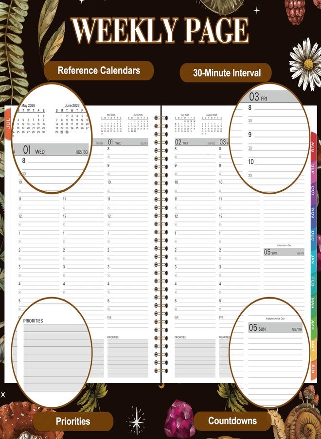 Tersus 2026-2027 Appointment Book/Planner - 8.1"x11", 2026-2027 Daily Planner, July 2026 - June 2027, Weekly & Monthly, Hourly Planner with 30-Minute Interval, Monthly Tabs, Pocket - Image 4