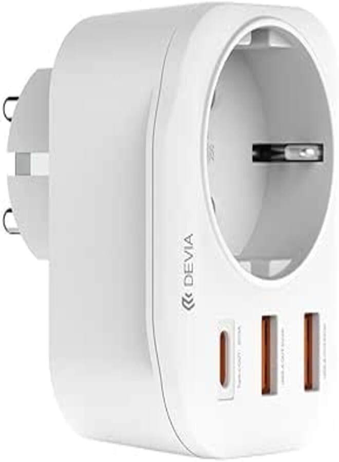 DEVIA MP-55-W Smart Series 2A+C PD 20W Auto Outlet Power Switch, EU, White