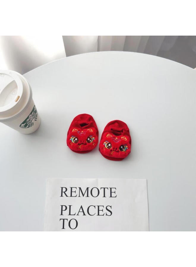Red Baby Socks Summer Thin Style For Boys And Girls, Infants And Toddlers, Non-slip Socks For One Month And 100 Days Old