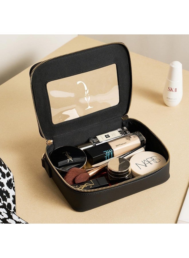 AW BRIDAL Monogram Makeup Bag Small Clear Makeup Bag Clear Toiletry Travel Bag With Shoulder Strap Small Clear Cosmetic Bag Travel Toiletry Bags For Women Clear Makeup Bag With Zipper, Letter J - Image 2