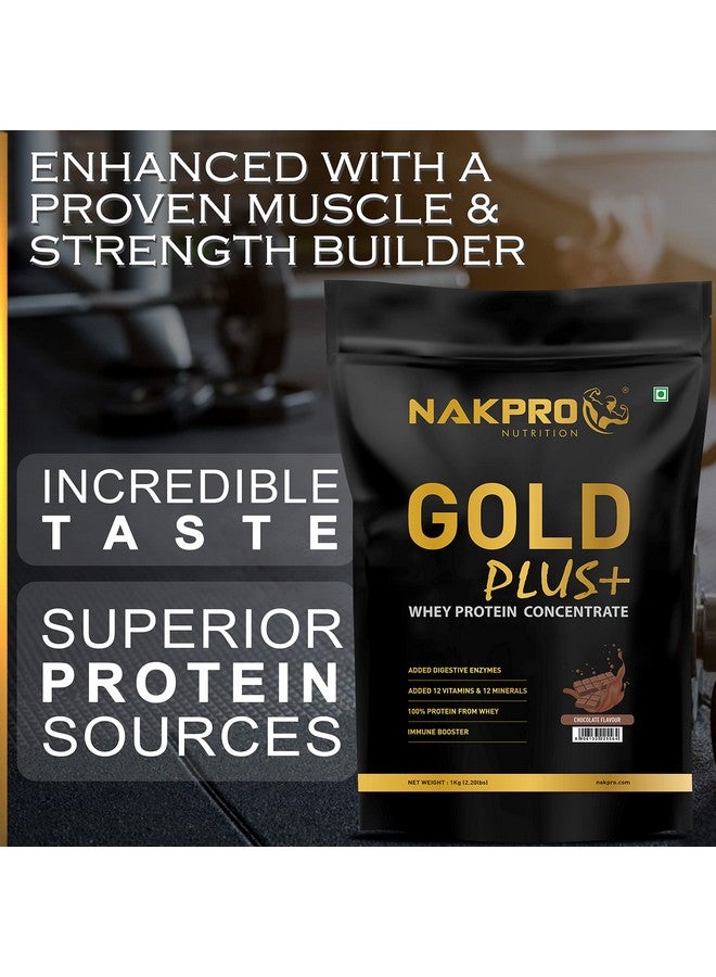 NAKPRO Gold Plus+ Whey Protein Concentrate with Digestive Enzymes | 25.46g Protein, 5.57g BCAA | Added Vitamins & Minerals (1 Kg, Chocolate) - Image 5