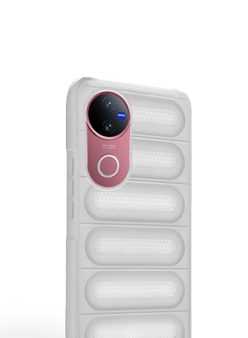 Wtech vivo V50 5G 2025 Premium Translucent within Air Bag TPU with Band Texture Case Cover - White - Image 2