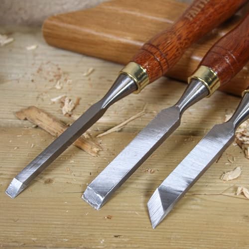 Faithfull Wood Carving Chisel Set of 12 in Presentation Case, ‎Walnut Color - Image 5
