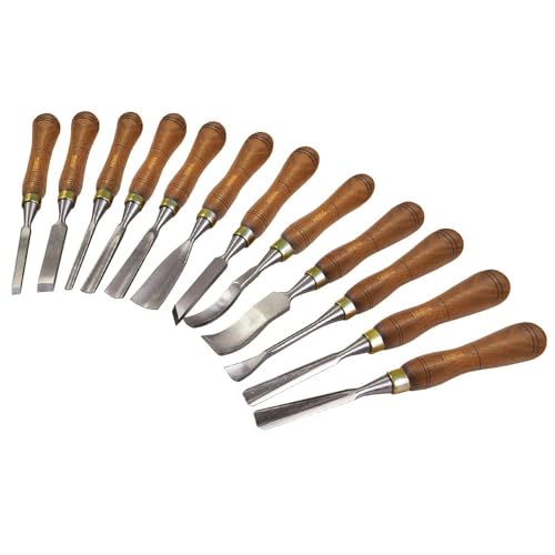 Faithfull Wood Carving Chisel Set of 12 in Presentation Case, ‎Walnut Color - Image 2