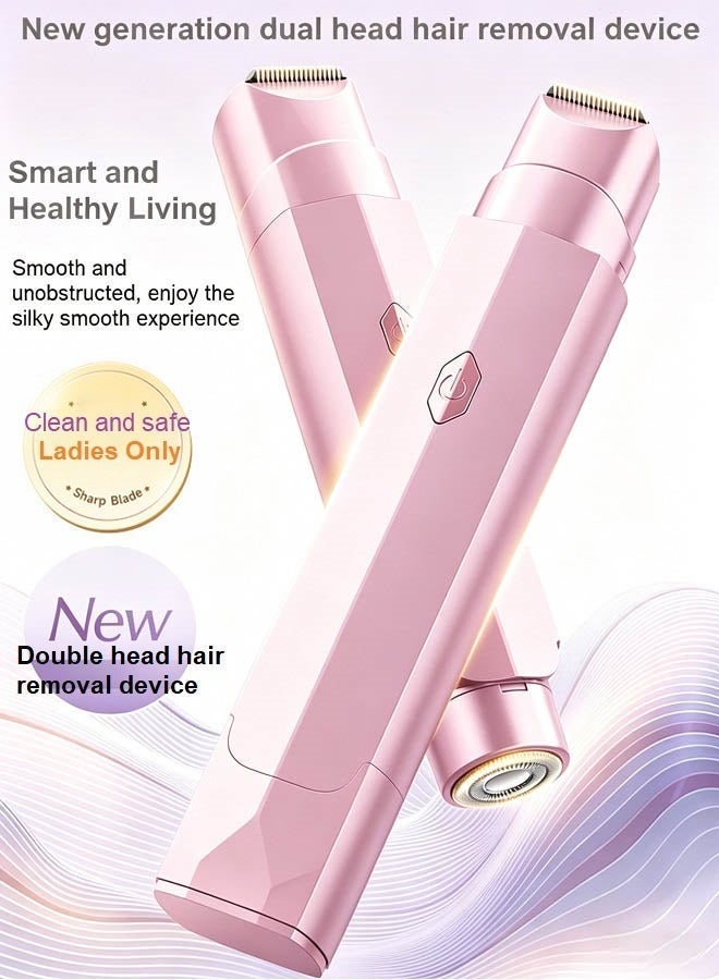 VTT New dual head hair removal device, women's electric shaver, rechargeable hair removal device, suitable for private areas of the body (pink) - Image 2