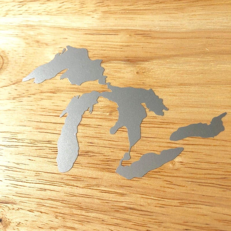 Nudge Printing Great Lakes Sticker Michigan Car Decal Premium Heavy-Duty Weatherproof Vinyl for Bumpers, Windows, Laptops, Water Bottles or Coolers (Silver, Standard) - Image 2