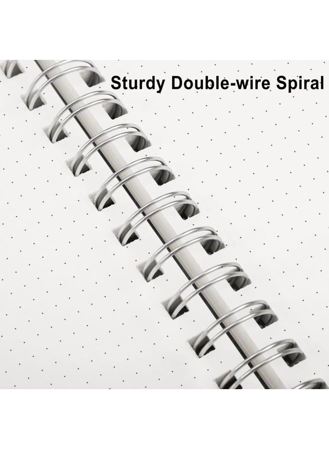 RETTACY Bullet Dotted Journal Notebook, 300 Pages, A4 Large Size (8.2'' × 11.2''), 100 GSM Thick Paper, Flexible Plastic Cover, Spiral-bound, for Bullet Journaling, Planning, Tracking (Sage Green) - Image 4
