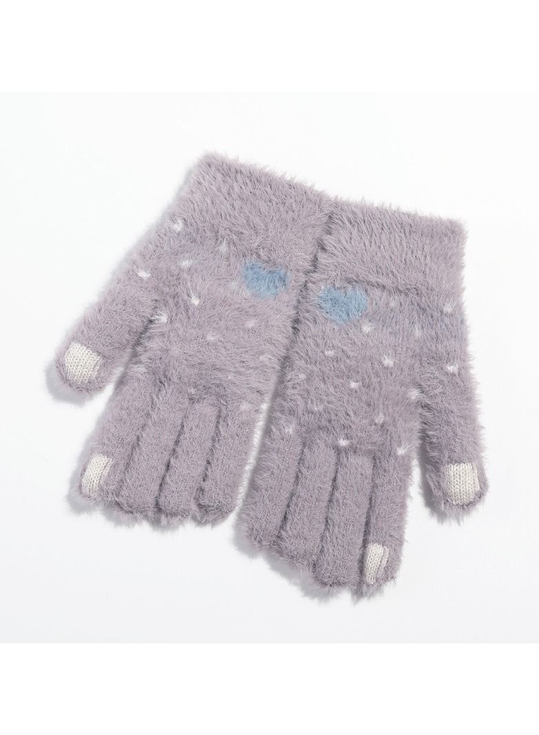 Golovejoy Women's Warm Plush Windproof And Cold Proof Lovely Gloves 