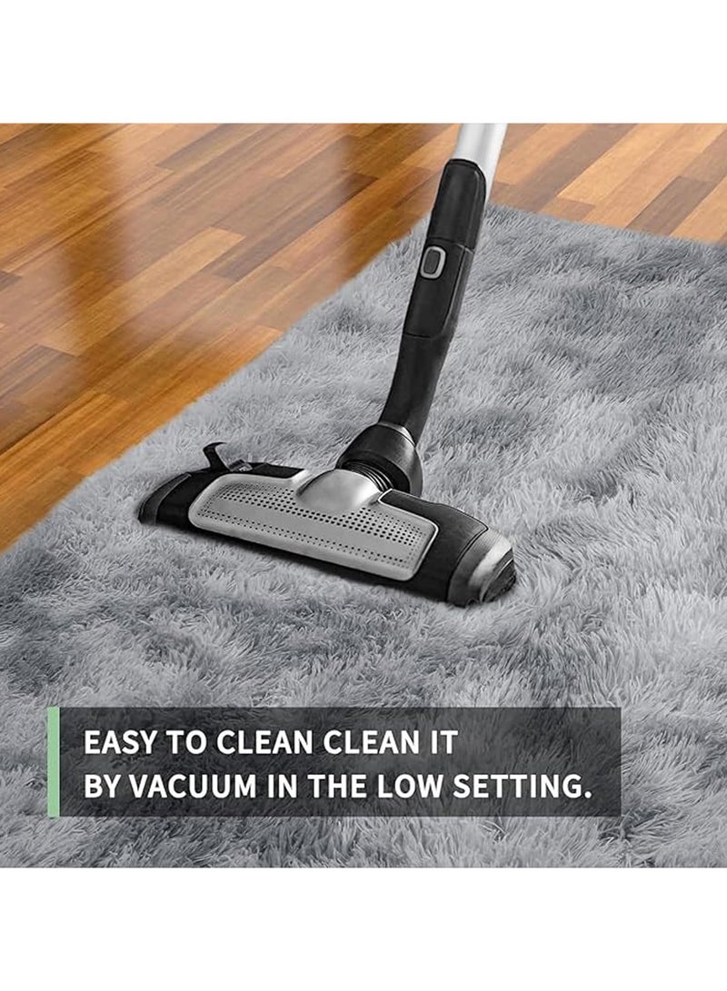 VUCATIN Large Shag Area Rugs Tie-Dyed Plush Fuzzy Rugs for Living Room Anti Slip Fluffy Bedroom Rug Large Area Rug Shag Shaggy Carpet for Bedroom Nursery Kids Room Home Decor(Grey) - Image 2
