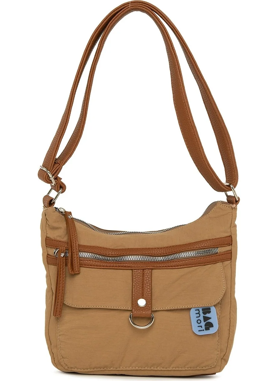 باجموري Camel Leather Garnished Mini Casual Bag