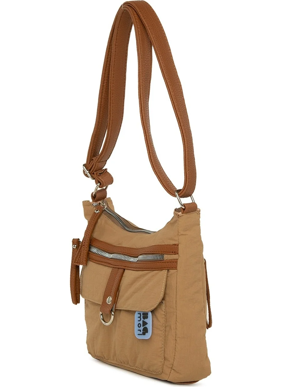باجموري Camel Leather Garnished Mini Casual Bag