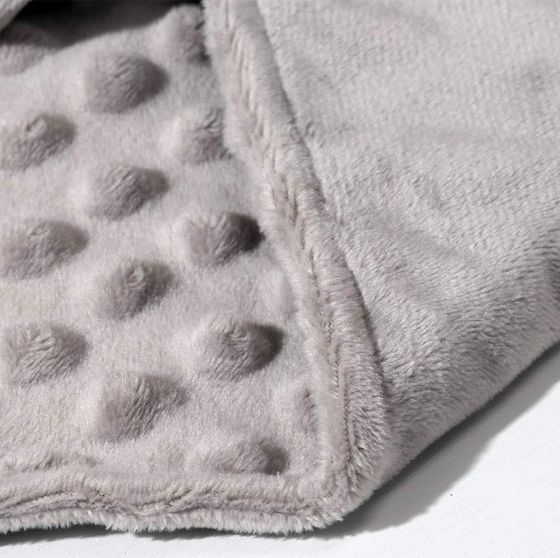 CREVENT Cozy Plush Baby Security Blanket Loveys for Baby Boys and Girls, Minky Dot Front + Sherpa Backing with Animal Face (Grey Elephant) - Image 3