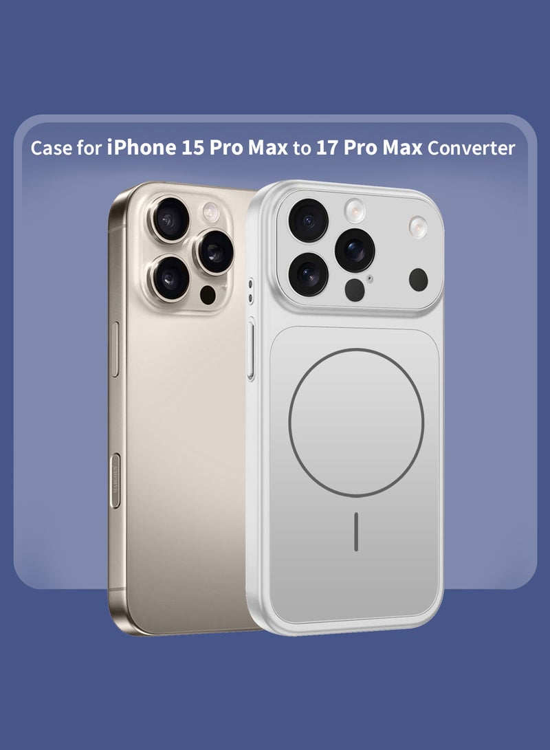 مارجون حافظة محول لجهاز iPhone 15 Pro Max إلى 17 Pro Max، متوافقة مع الشاحن المغناطيسي، مادة TPU صلبة، غطاء واقي نحيف مع واقي كاميرا، إطار مضاد للصدمات - فضي - Image 5