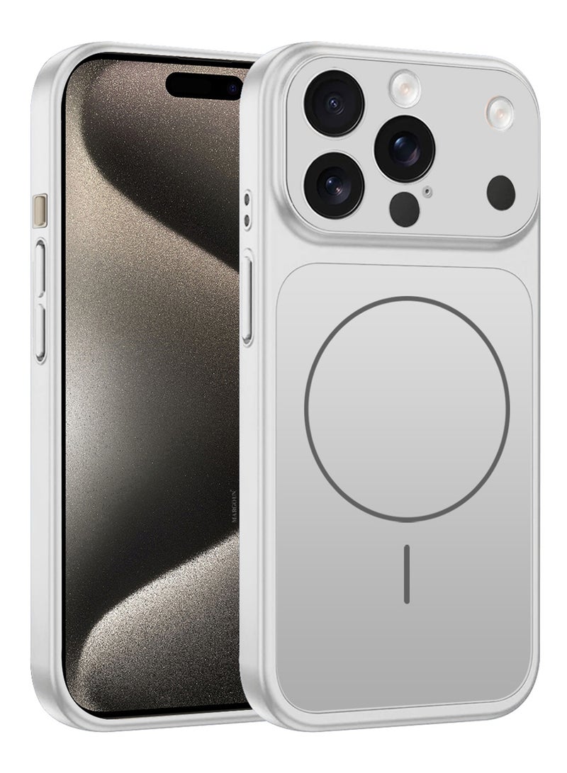 مارجون حافظة محول لجهاز iPhone 15 Pro Max إلى 17 Pro Max، متوافقة مع الشاحن المغناطيسي، مادة TPU صلبة، غطاء واقي نحيف مع واقي كاميرا، إطار مضاد للصدمات - فضي - Image 2