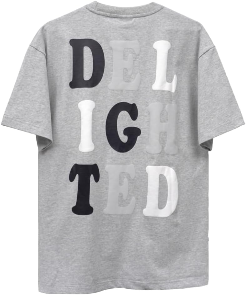 CEDRO تي شيرت قطن رجالي كبير الحجم برسومات في الرمادي - Image 2