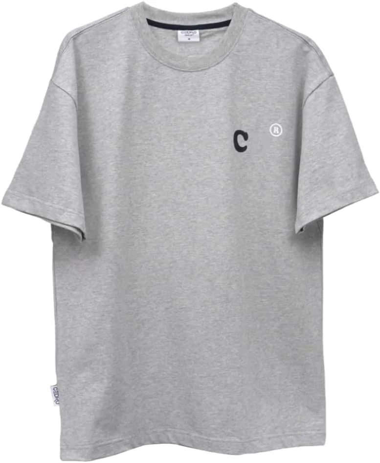 سيدرو Cedro Men's Oversize Graphic Cotton Tee in Grey