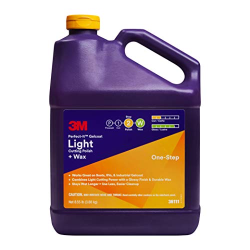 3M Perfect-It Gelcoat Light Cutting Polish + Wax, 36111, 1 Gallon, One-Step Process, Removes Scratches and Swirls, Light Oxidation Remover for Boats and RVs - Image 1