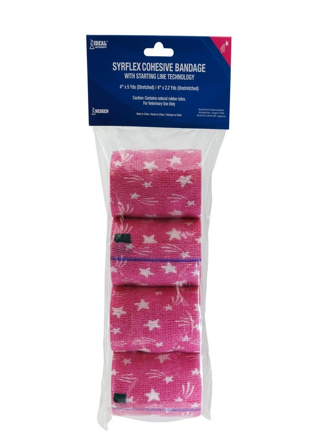 Neogen SyrFlex Cohesive Bandage 4” HOT Pink Star 4pk - Image 5