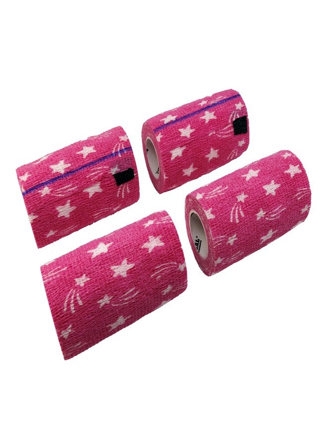 Neogen SyrFlex Cohesive Bandage 4” HOT Pink Star 4pk - Image 2