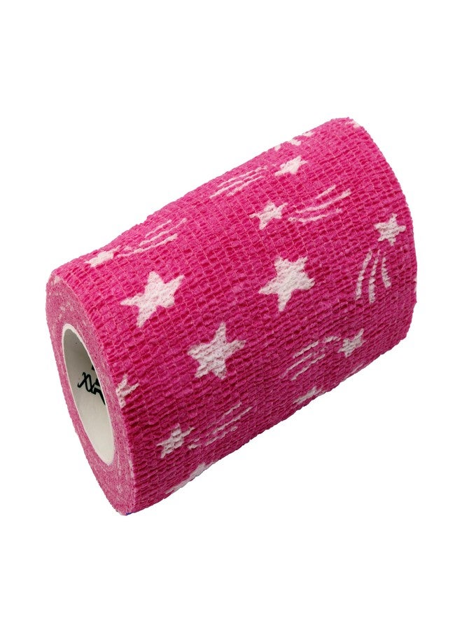 Neogen SyrFlex Cohesive Bandage 4” HOT Pink Star 4pk - Image 4