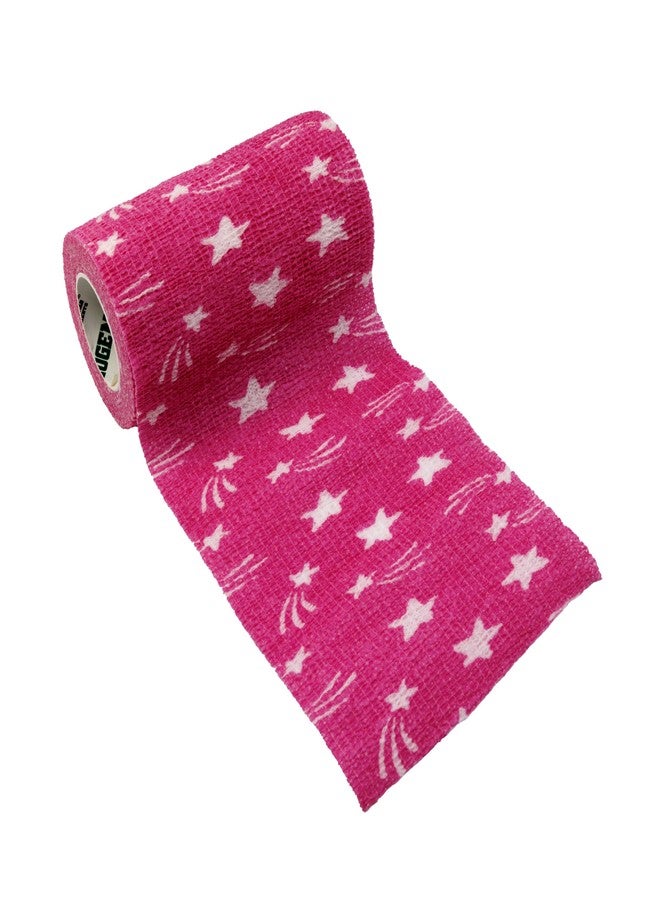 Neogen SyrFlex Cohesive Bandage 4” HOT Pink Star 4pk - Image 3