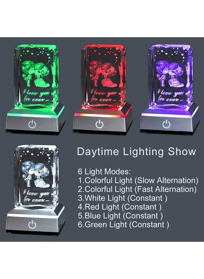 hochance 3D Sweetheart Crystal Multicolor Nightlight - I Love You Decolamp,Perfect Valentines Gift Ideas for Her My Girlfriend Wife Mom - Unique Anniversary Birthday Presents - Image 5