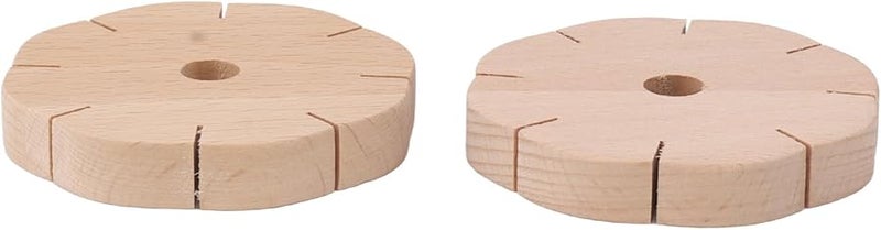 قرص كوميهيمو 8 فتحات أداة جديلة مستديرة مربعة 2 قطعة قرص حبل خرز خشبي DIY - Image 1