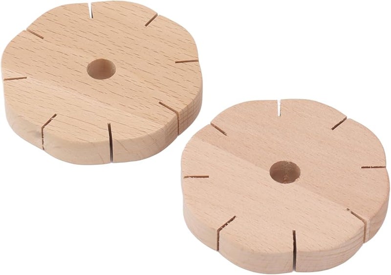 قرص كوميهيمو 8 فتحات أداة جديلة مستديرة مربعة 2 قطعة قرص حبل خرز خشبي DIY - Image 4