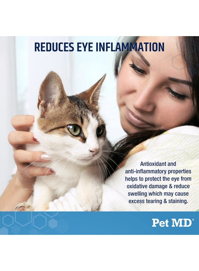 بيت إم دي مزيل بقع الدموع من Pet MD للكلاب والقطط - مكمل غذائي مضاد للأكسدة للعناية بالعين مع اللوتين والتوت البري وأوميغا 3 و6 - حلوى مضغ لإزالة بقع الدموع من القطط والكلاب للفراء الأبيض والفاتح - 60 قطعة - Image 4
