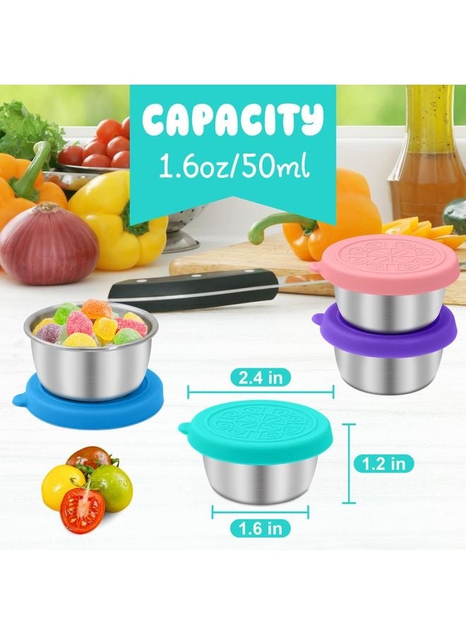 HOMESTAR 6x1.6 oz Salad Dressing Container to Go, Leakproof Reusable Stainless Steel Small Container with Lid,Sauce Containers for Lunch box,Picnics,Travel,Office and Meal Prep - Image 2