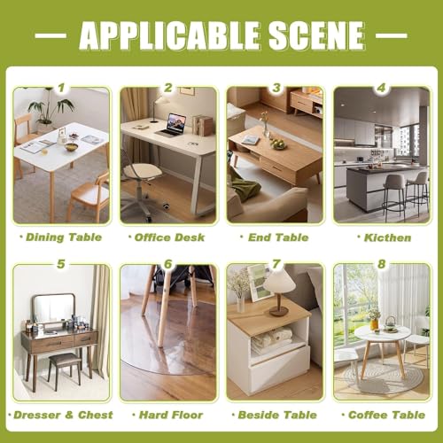 OstepDecor Clear Table Protector 24 x 48 Inch, 1.5mm Thick Plastic Table Cover, Waterproof PVC Clear Table Cover Protector, Desk Protector Mat, Writing Desk Pad for Desktop, Coffee & Dining Room Table - Image 5