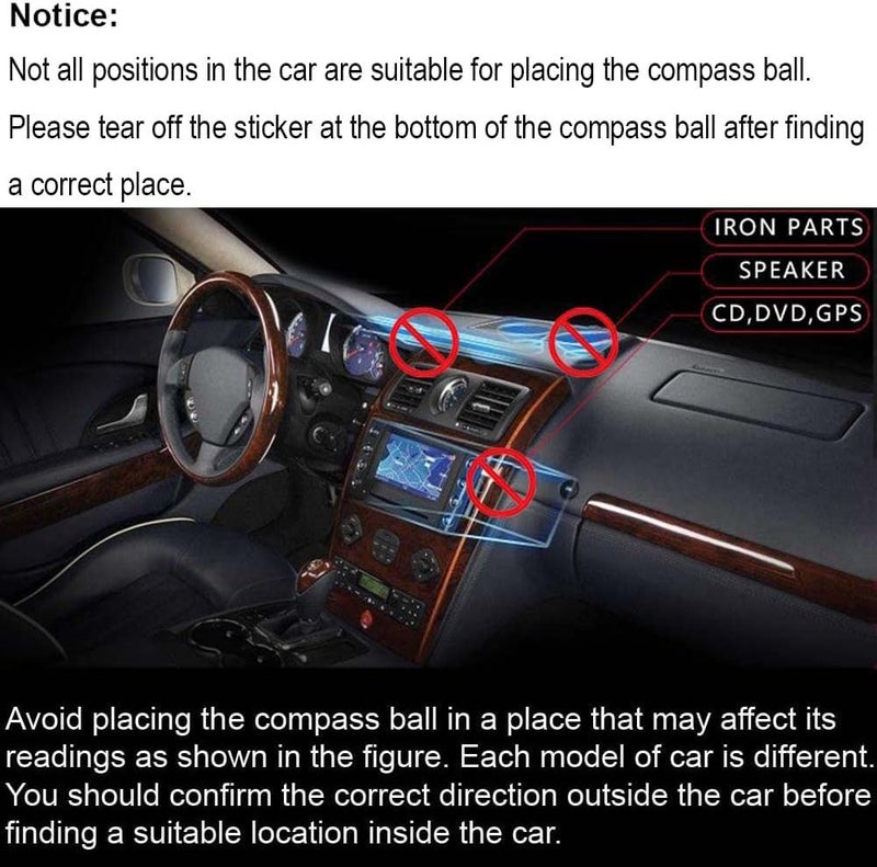 KanPas V28 Mini Automotive Dashboard Car Ball Compass - Image 4