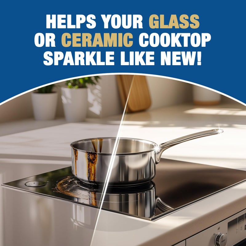 Bar Keepers Friend Cooktop Cleaner (2 x13 oz) + Scraper - Multipurpose Liquid Stovetop Cleanser, Safe for Use on Glass & Ceramic Cooking Surfaces, Copper, Brass, Chrome, Stainless Steel & Porcelain - Image 3