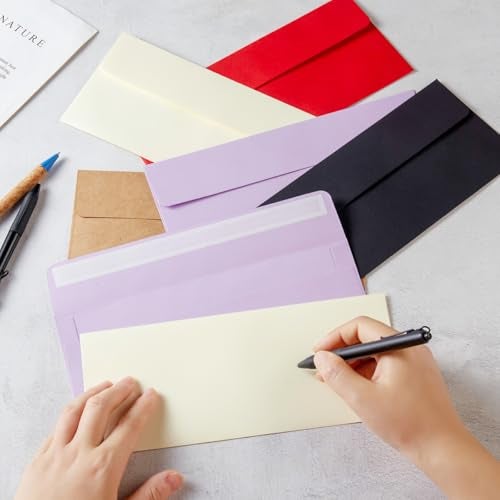 Wishop 50 Pack #10 Business Envelopes Self Seal 4x9 Standard Envelopes for Business, Invoices, Letter Mailing, 4 1/8 x 9 1/2 Inches (Cream Color, 4.13 x 9.49) - Image 4