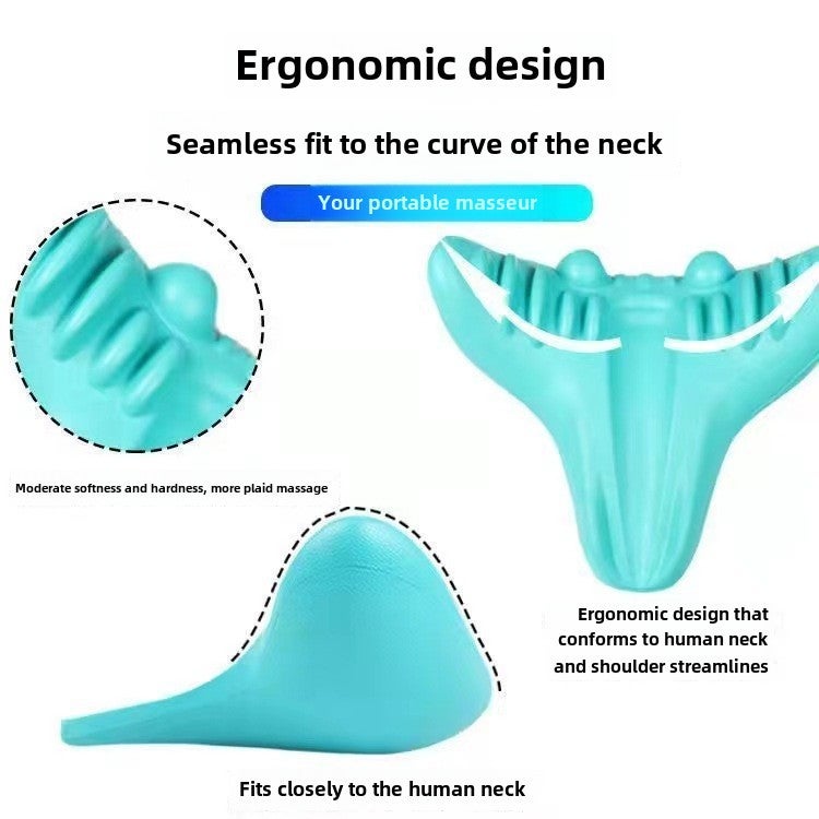 Cervical Spine Pillow Stretching Massage Cervical Spine Pillow Gravity Acupressure Home Portable Neck Protection Shoulder Neck Neck Relaxation Massage Pillow(Pink +8 word puller) - Image 5