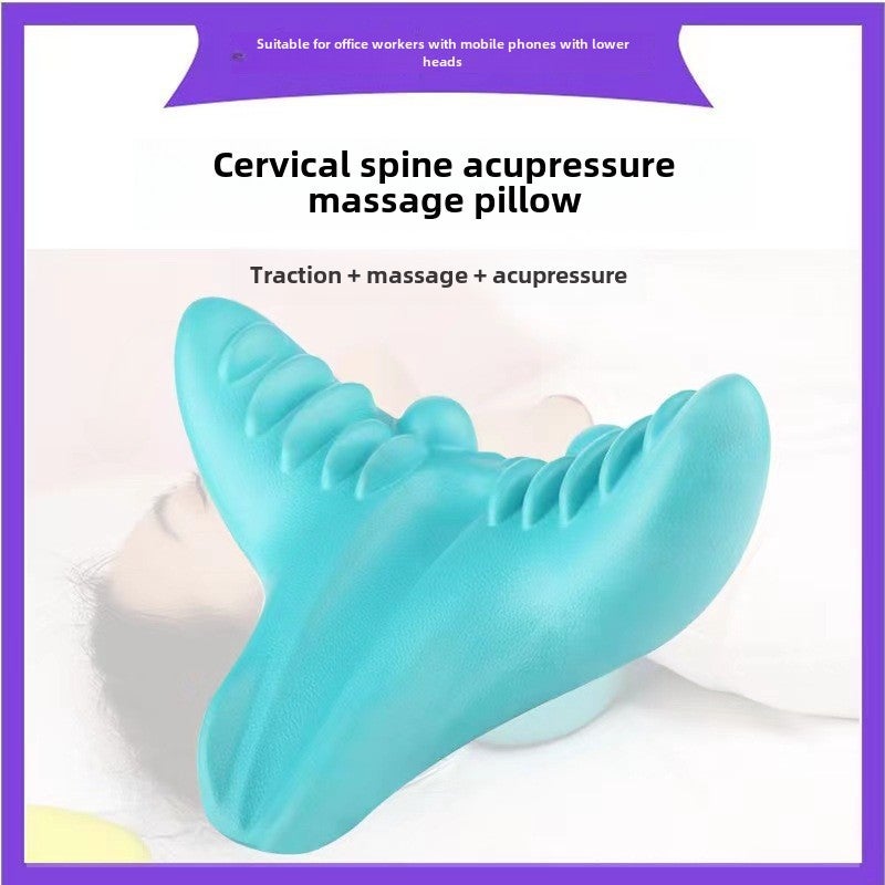 Cervical Spine Pillow Stretching Massage Cervical Spine Pillow Gravity Acupressure Home Portable Neck Protection Shoulder Neck Neck Relaxation Massage Pillow(Pink +8 word puller) - Image 4