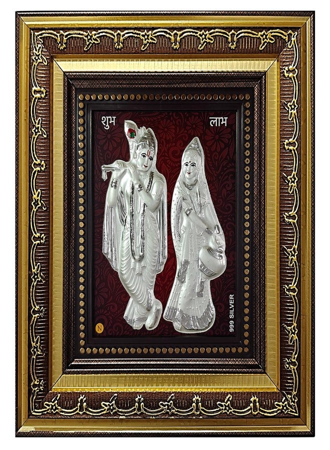 ARTSMINE 999 Silver Radha Krishna Frame – Pure Silver Sheet with Purity Certificate|Ideal for Pooja Room, Home & Office Décor|Best for Wedding, Housewarming & Corporate Gift – 1 Unit (23 × 20 CM / 8.5 × 8 Inch) - Image 1
