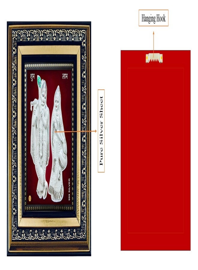 ARTSMINE 999 Silver Radha Krishna Frame – Pure Silver Sheet with Purity Certificate|Ideal for Pooja Room, Home & Office Décor|Best for Wedding, Housewarming & Corporate Gift – 1 Unit (23 × 20 CM / 8.5 × 8 Inch) - Image 5