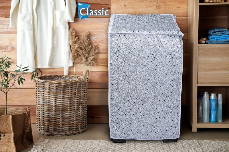 Classic كلاسيك® غطاء غسالة تحميل علوي مناسب للوحة خلفية 360° لويربل 8 كجم، 8.5 كجم، 9 كجم، 9.5 كجم، 10 كجم (63سمX66سمX106سم، أبيض ورمادي) - Image 3
