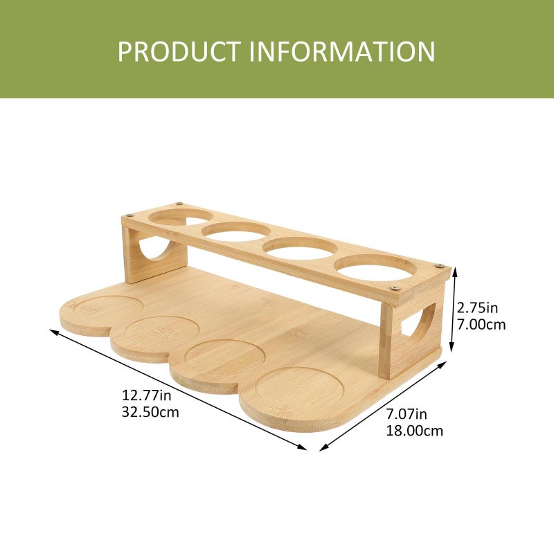 Double Tier Oilcan and Seasoning Rack 8 Hole Round Countertop Spice Organizer for Kitchen Oil Bottle Display - Image 3